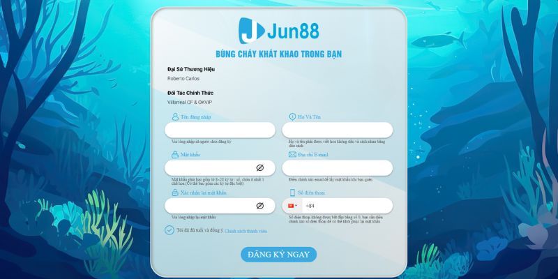 Các bước đăng ký tài khoản JUN88 đơn giản, chi tiết nhất